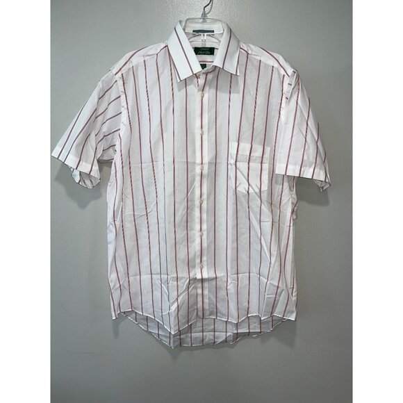 Vintage Sears Mens Short Sleeve Striped Shirt Size 16.5 - Picture 1 of 8